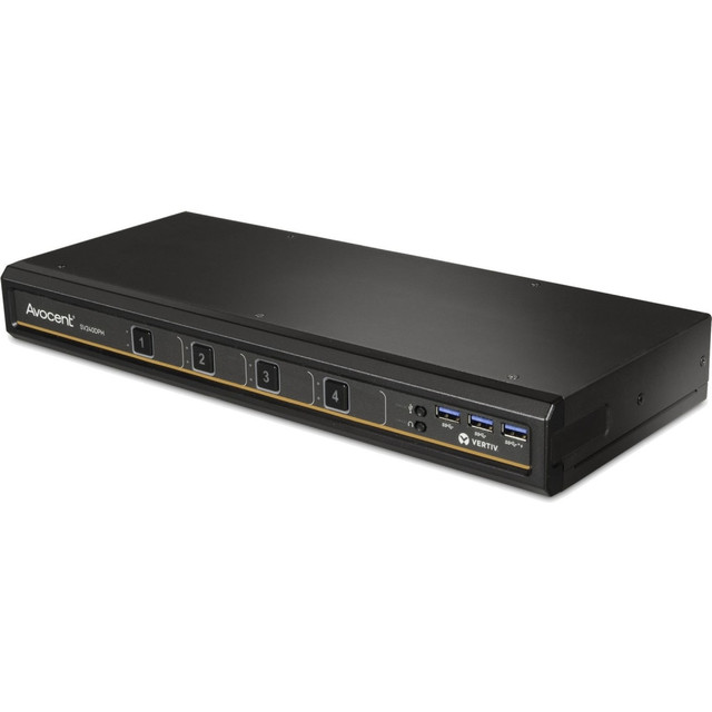 AVOCENT HUNTSVILLE CORP. Avocent SV240DPH-400 Vertiv Avocent SwitchView Desktop KVM | 4 Port | Single Head | Universal Connector | TAA Compliant (SV240DPH-400) - Desktop KVM Switches | Zero Delay Switching | Universal Video Connector | USB Port | TAA