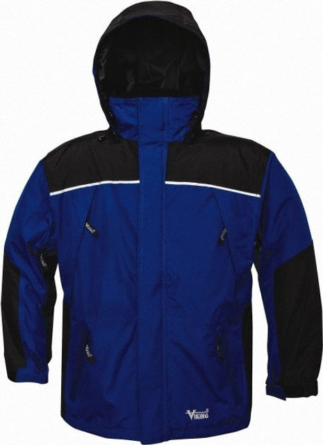 Viking 838CB-XL Rain Jacket: Size X-Large, Charcoal & Royal Blue, Polyester