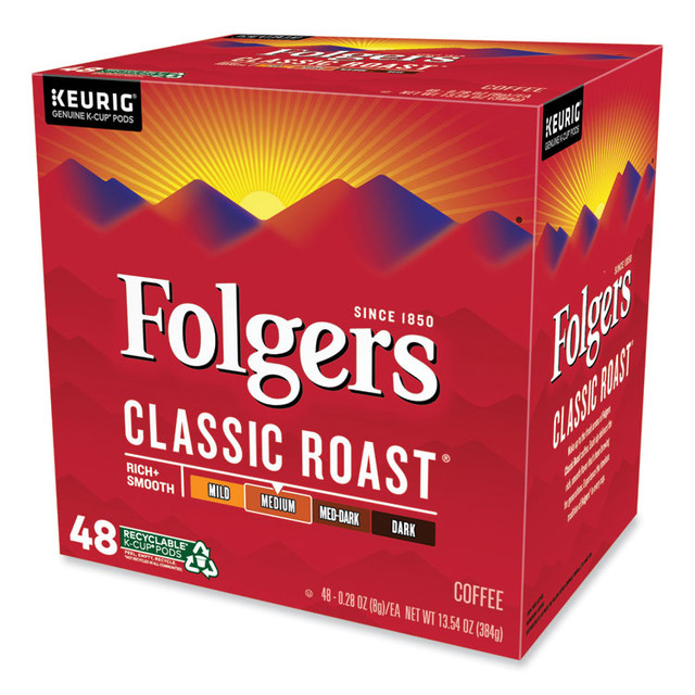 KEURIG DR PEPPER Folgers® 5000363378 Gourmet Selections Classic Roast Coffee K-Cups, 48/Box