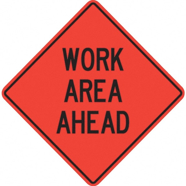 PRO-SAFE 07-800-3724-L Traffic Control Sign: Triangle, "Work Area Ahead"