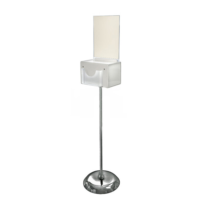 AZAR DISPLAYS 206320-WHT Plastic Suggestion Box, Pedestal Floor Stand, With Lock, Large, 6 1/4inH x 9inW x 6 1/4inD, White AZAR DISPLAYS 206320-WHT Plastic Suggestion Box, Pedestal Floor Stand, With Lock, Large, 6 1/4inH x 9inW x 6 1/4inD, White