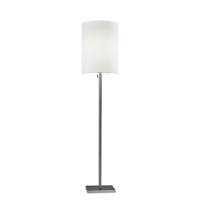ADESSO INC Adesso 1547-22  Liam Floor Lamp, 60-1/2inH, White Shade/Brushed Steel