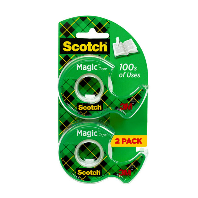 3M CO 122DM-2 Scotch Magic Tape, Invisible, 2 Tape Rolls with Dispensers, 3/4 in x 600 in, Home Office Supplies and School Supplies for College and Classrooms 3M CO 122DM-2 Scotch Magic Tape, Invisible, 2 Tape Rolls with Dispensers, 3/4 in x 600 in, Home Office Supplies and School Supplies for College and Classrooms