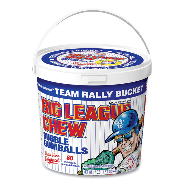 FORD GUM & MACHINE CO. Big League Chew® FGM66056 Bubble Gum Balls, Outta' Here Original, 80 Balls/Tub