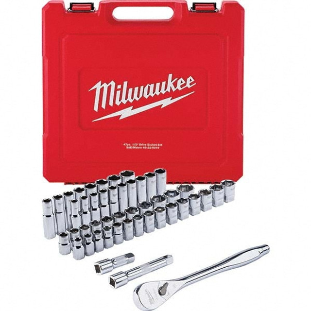 Milwaukee Tool 48-22-9010 Ratchet Socket Set: 47 Pc