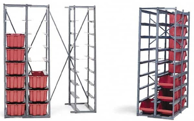 LEWISBins+ HRA1816 SH24168 Pick Rack: Add-on Rack with Hopper-Front Containers, 75 lb Capacity, 15.4" OAD, 75" OAH, 19.3" OAW