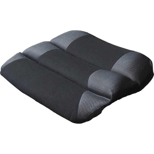 KANTEK INC. LS365 Kantek Memory Foam Seat Cushion - Memory Foam, Fabric, Rubber - Ergonomic Design, Comfortable, Washable, Easy to Clean - Black, Gray - 1Each