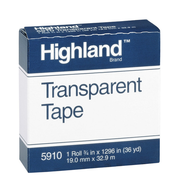 3M CO 5910-3/4X1296" 3M Highland 5910 Transparent Tape, 3/4in x 1,296in 3M CO 5910-3/4X1296" 3M Highland 5910 Transparent Tape, 3/4in x 1,296in