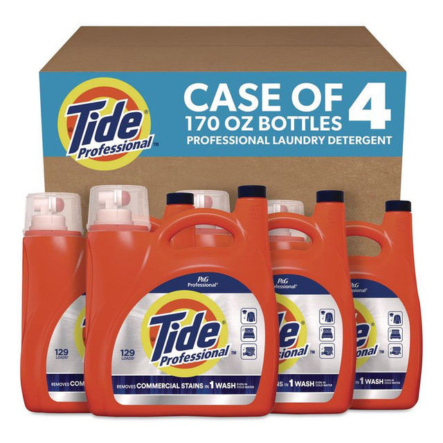PROCTER & GAMBLE Tide® Professional™ 14119 Commercial HE Liquid Laundry Detergent, 170 oz Pour Bottle, 4/Carton