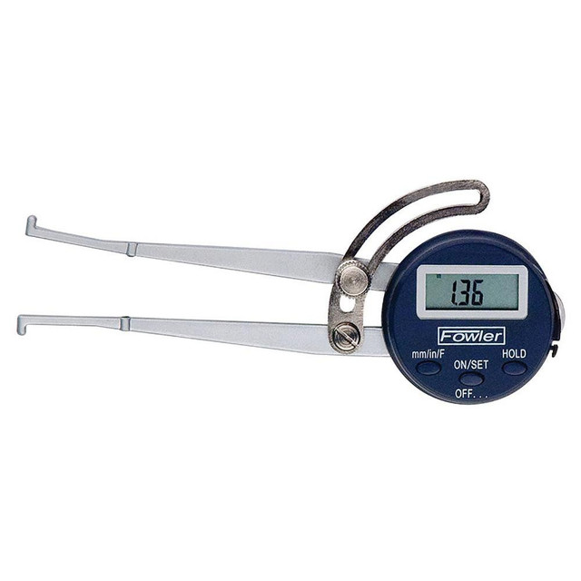 Fowler 54-554-730 Electronic Caliper Gages; Type: Inside; Minimum Measurement (mm): 12.70; Maximum Measurement (Inch): 6; Maximum Measurement (mm): 150.00; Resolution (mm): 0.1000; Resolution (Decimal Inch): 0.0100; Groove Depth (Decimal Inch): 0.120