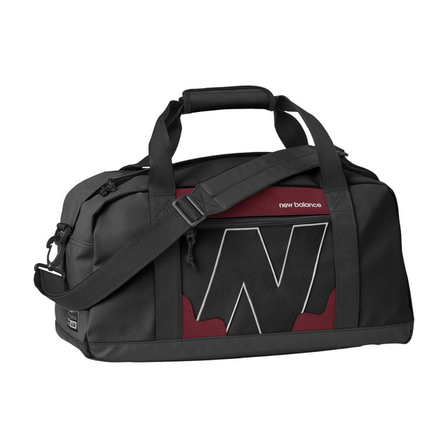 USPA ACCESSORIES LLC New Balance LAB21016-006  Legacy Duffel Bag, 9-5/8inH x 19-5/16inW x 9-1/8inD, Black/Red