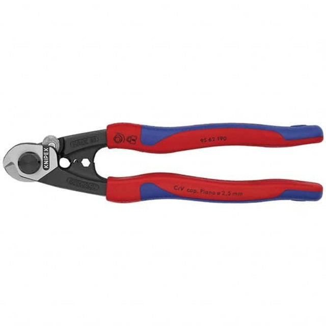 Knipex 95 62 190 Wire Cable Cutter: 0.25" Capacity, 7-1/2" OAL