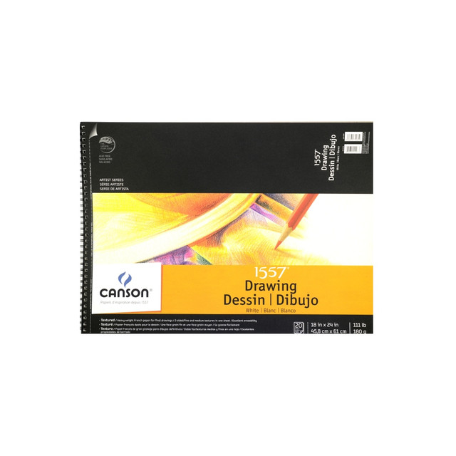 CANSON, INC. Canson 100510889  C A Grain Drawing Paper Pad, 18in x 24in, 20 Sheets