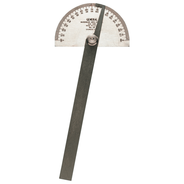 GENERAL TOOLS 318-18 Stainless Steel Protractors, 6 in, Round Head GENERAL TOOLS 318-18 Stainless Steel Protractors, 6 in, Round Head