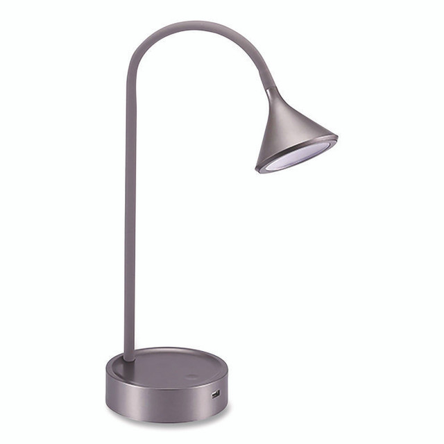 BLACK & DECKER BLACK+DECKER VLED1812GRBD Flexible Gooseneck LED Desk Lamp, with USB Port, Gray