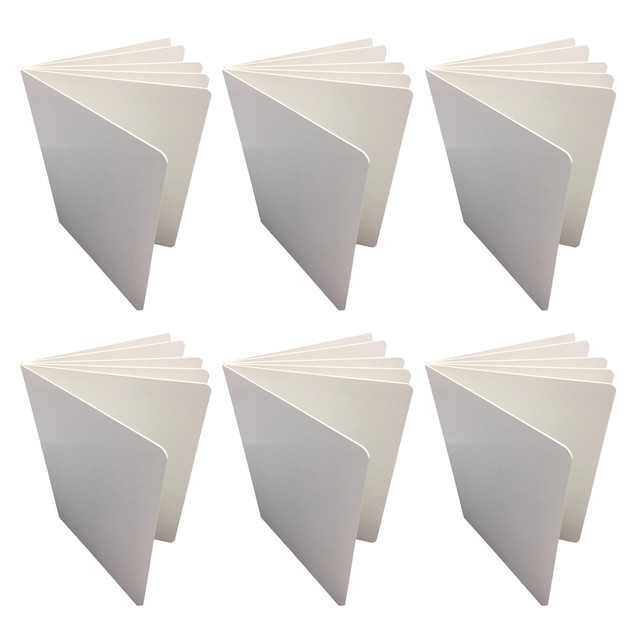 BOUNCYBAND Ashley ASH10711-6  Blank Chunky Board Book, 6in x 8in Portrait, 6 Sheets Per Book, White, Pack of 6