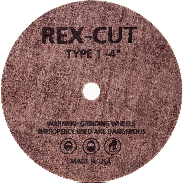 Rex Cut Abrasives 144443 Deburring Wheels; Wheel Diameter (Inch): 4 ; Face Width (Inch): 1/4 ; Center Hole Size (Inch): 1/4 ; Abrasive Material: Aluminum Oxide ; Grade: Coarse ; Wheel Type: Type 1