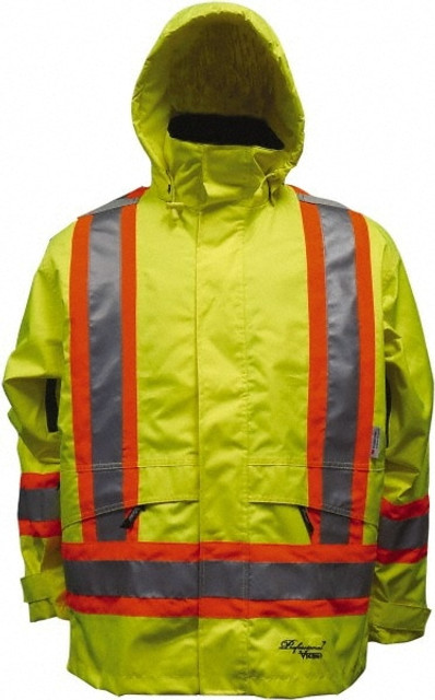 Viking 6410JG-XXXXL Rain Jacket: Size 4X-Large, High-Visibility Lime, Polyester