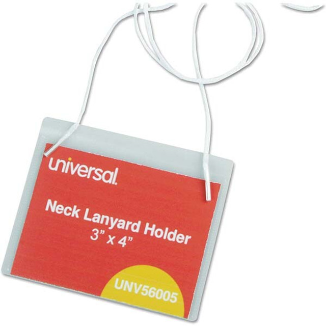 UNIVERSAL UNV56005 Badge Holders; Attachment Method: Hanging ; Material: Plastic ; Material: Plastic ; Horizontal/Vertical Holder: Horizontal ; Fits Badge Size: 3x4 ; Overall Height: 4in
