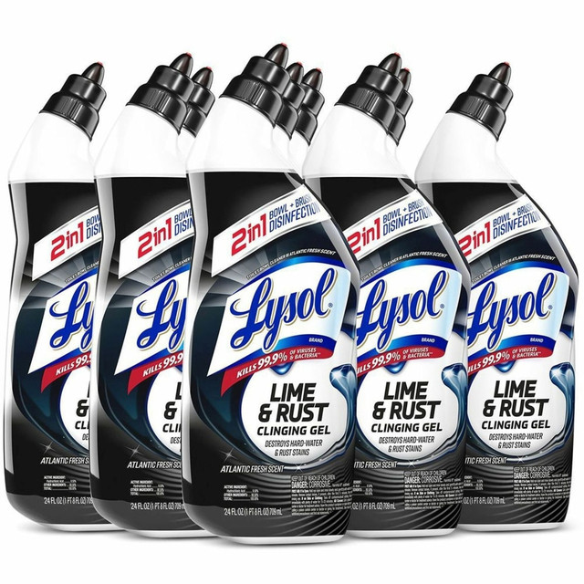 RECKITT BENCKISER 98013CT Lysol Lime/Rust Toilet Bowl Cleaner - 24 fl oz (0.8 quart) - Atlantic Fresh Scent - Blue - 9 / Carton RECKITT BENCKISER 98013CT Lysol Lime/Rust Toilet Bowl Cleaner - 24 fl oz (0.8 quart) - Atlantic Fresh Scent - Blue - 9 / Carton