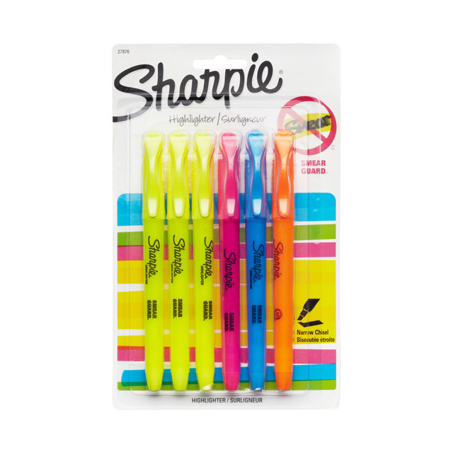 NEWELL BRANDS INC. 27876 Sharpie Accent Pocket Highlighters, Assorted, Pack Of 6