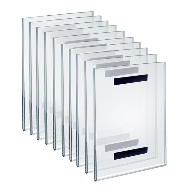 AZAR DISPLAYS 129921 Acrylic Sign Holders With Magnetic Strips, 11in x 8 1/2in, Clear, Pack Of 10 AZAR DISPLAYS 129921 Acrylic Sign Holders With Magnetic Strips, 11in x 8 1/2in, Clear, Pack Of 10
