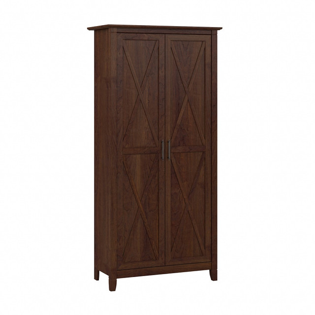 BUSH INDUSTRIES INC. KWS266BC-03 Bush Furniture Key West 32inW Tall Storage Cabinet With Doors, Bing Cherry, Standard Delivery