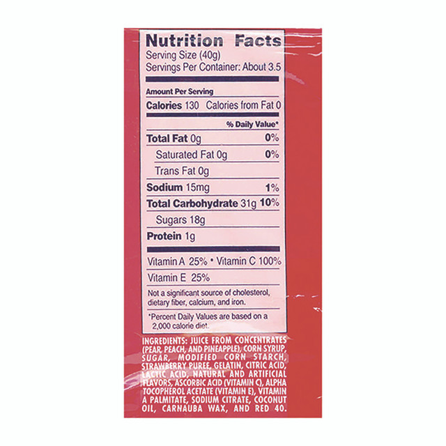 DR PEPPER SNAPPLE GROUP, INC. Welch's® PIM05096 Fruit Snacks, Strawberry, 5 oz Pouch, 12/Box