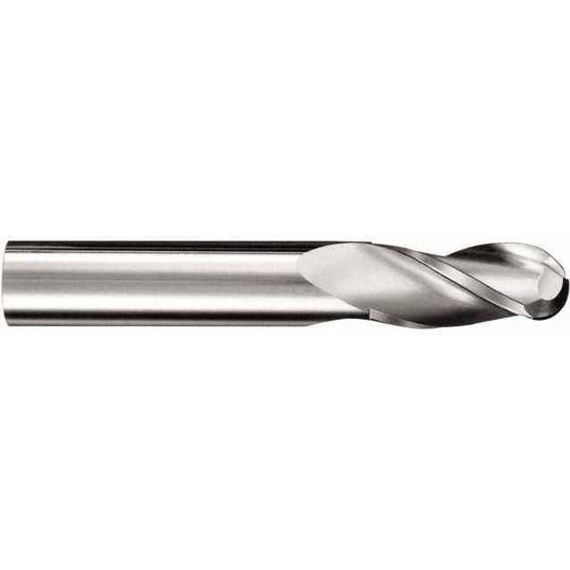 SGS 48843 Ball End Mill: 0.0591" Dia, 0.1772" LOC, 3 Flute, Solid Carbide