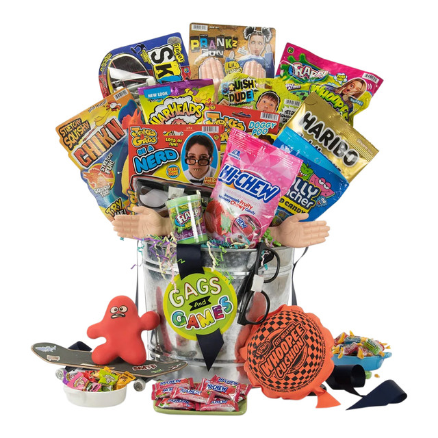 RISE NORTH AMERICA LLC Gourmet Gift Baskets 4637  Gags And Games Candy And Toy Gift Bucket