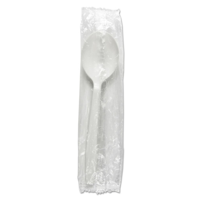 LAGASSE, INC. Boardwalk BWKSSHWPPWIW  Heavyweight Wrapped Polypropylene Soup Spoons, White, Pack Of 1000 Spoons