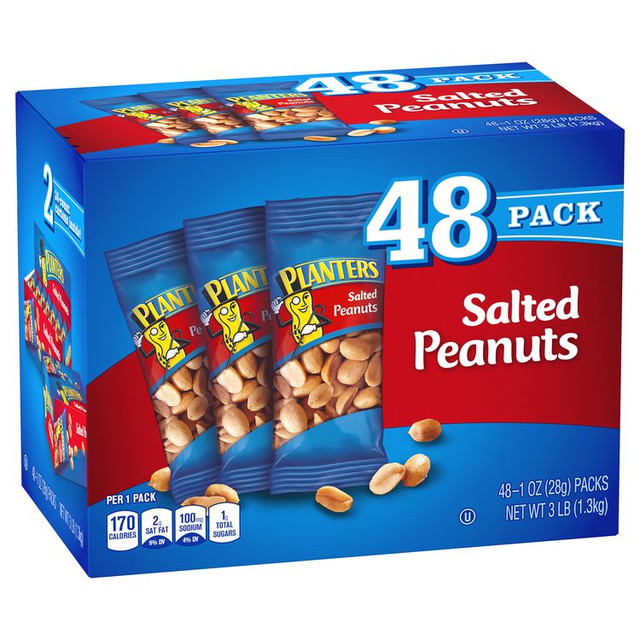 KRAFT FOODS, INC Planters® 60004074 Salted Peanuts, 1 oz Pouch, 48/Box, 2 Boxes/Carton