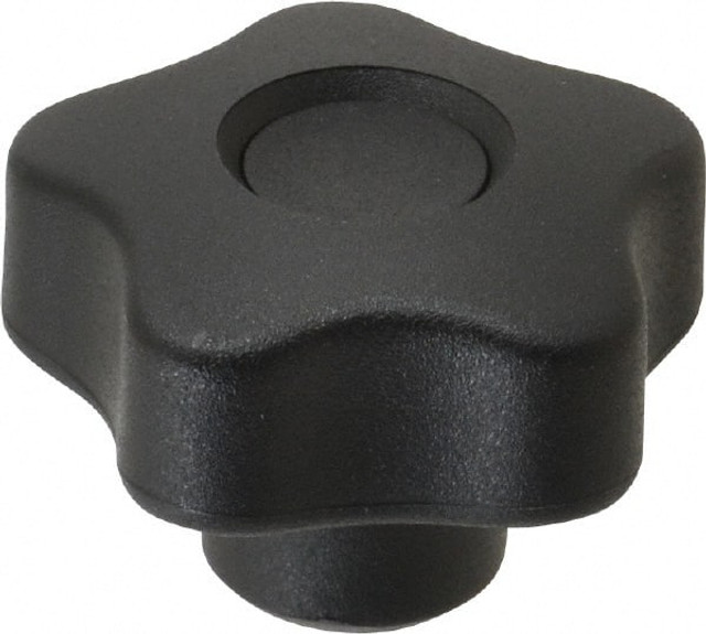 Elesa 969893 Lobed Knob: 1.57" Head Dia, 5 Points, Thermoplastic Elastomer, Black