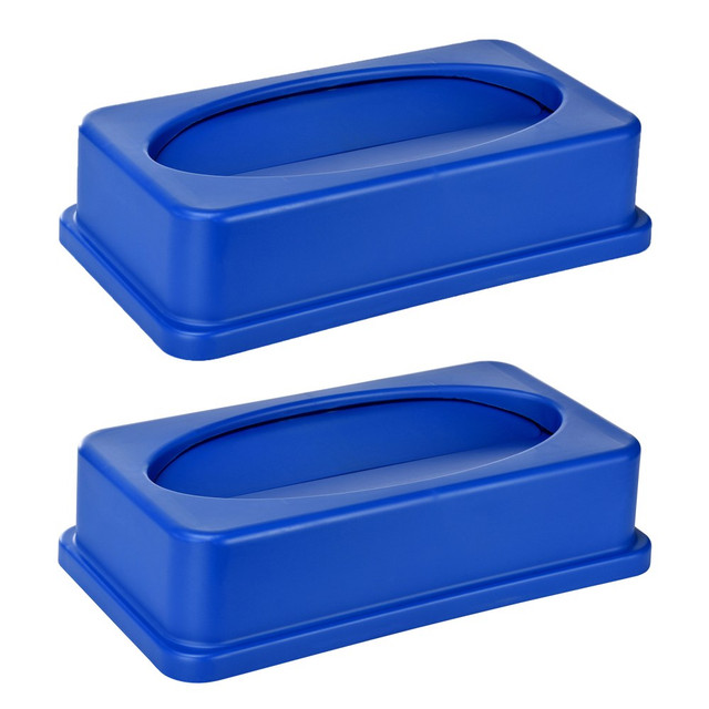 ADIR CORP. ALP478-2-BLU-2PK Alpine Slim Swinging Trash Can Lids, 20in x 12in, Blue, Pack Of 2 Lids ADIR CORP. ALP478-2-BLU-2PK Alpine Slim Swinging Trash Can Lids, 20in x 12in, Blue, Pack Of 2 Lids