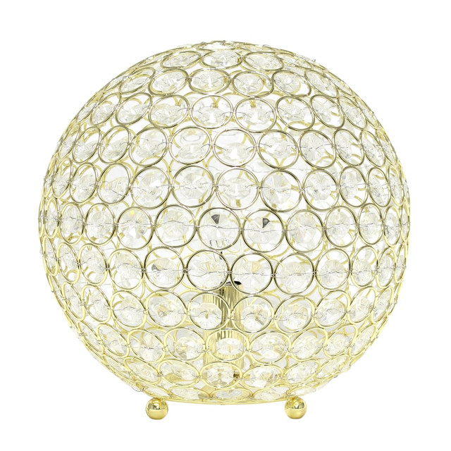 ALL THE RAGES INC Elegant Designs LT1067-GLD  Crystal Ball Table Lamp, 10inH, Gold