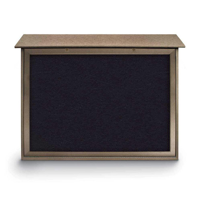 United Visual Products UVDSB4536-WEAWO Enclosed Recycled Rubber Bulletin Board: 45" Wide, 36" High, Rubber, Black