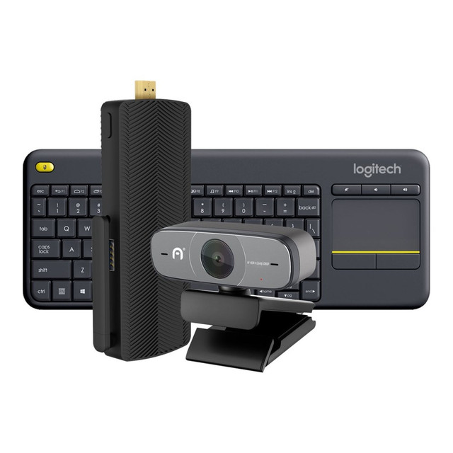 QUANTUM CREATIONS LLC Azulle AG34KC  Access4 Pro - For Zoom - Logitech Keyboard + Azulle Camera Bundle - stick - Celeron J4125 / 2 GHz - RAM 4 GB - flash 64 GB - UHD Graphics 600 - GigE - WLAN: 802.11a/b/g/n/ac, Bluetooth 4.2 - Win 10 IoT - monitor: 