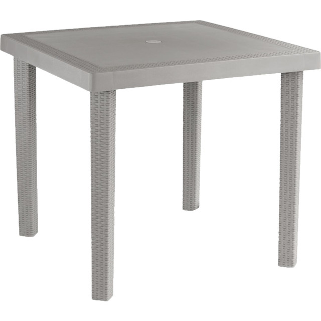 INVAL AMERICA, INC. Inval 340-TAU  Square Plastic Outdoor Patio Dining Table, 29-5/16in x 31-1/2in, Taupe