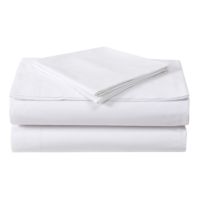 1888 MILLS, LLC N181104WHT-1-LT00 1888 Mills Dependability Full Flat Sheets, 66in x 104in, White, Pack Of 24 Sheets