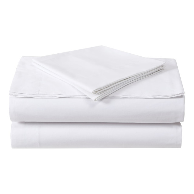 1888 MILLS, LLC 1888 Mills N181104WHT-1-LT00  Dependability Full Flat Sheets, 66in x 104in, White, Pack Of 24 Sheets