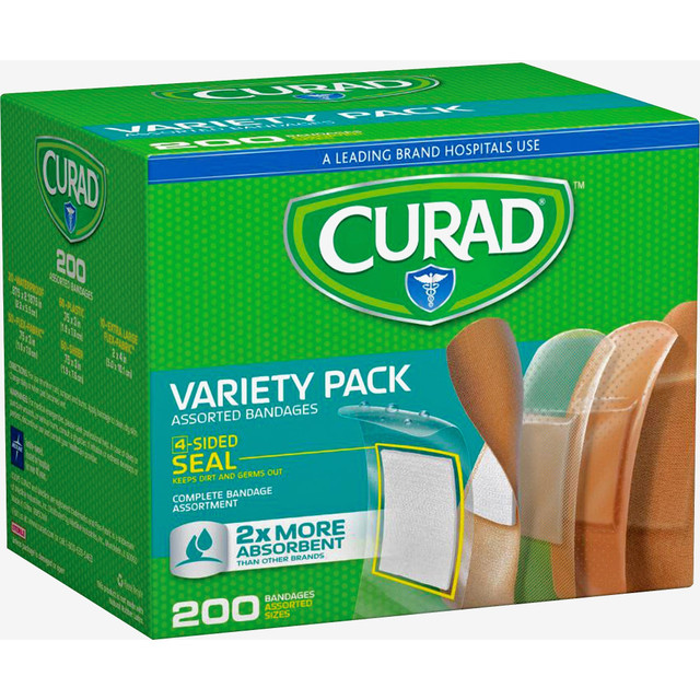 Soft material is highly absorbent to keep wounds clean and dry  Perfect for protecting minor cuts, scrapes and more  Includes waterproof, plastic, flex fabric and sheer bandages  4-sided seal technology adheres tightly to help keep dirt and germs out