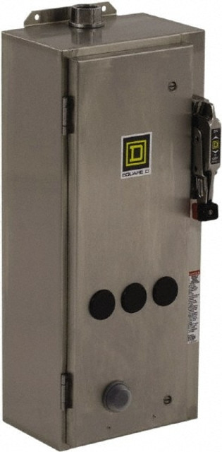 Square D 8538SDW12V02S Combination Starters; Continuous Amperage: 45A ; Starter Type: NEMA ; Enclosure Type: Enclosed ; Compatible Motor Phase: Three Phase ; Action: Non-Reversible ; Voltage: 600V ac