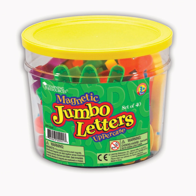 LEARNING RESOURCES, INC. LER0450 Learning Resources Jumbo Magnetic Uppercase Letters, 2 1/2in, Multicolor, Pack Of 40 LEARNING RESOURCES, INC. LER0450 Learning Resources Jumbo Magnetic Uppercase Letters, 2 1/2in, Multicolor, Pack Of 40