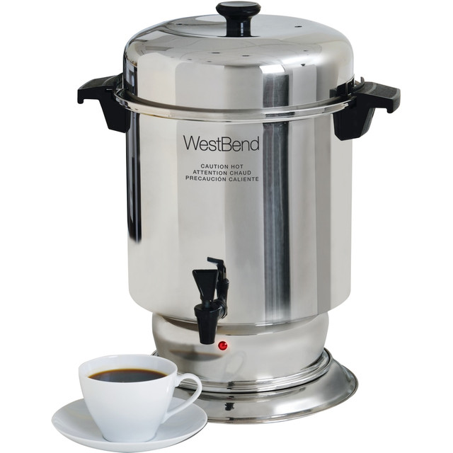 GREENFIELD WORLD TRADE INC. 13550 West Bend 55-Cup Commercial Coffee Urn, Silver