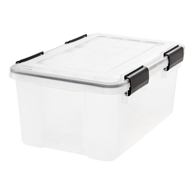 IRIS USA, INC. 110380 IRIS Weathertight Plastic Storage Container, 19 Quarts, 7 7/8in x 11 3/4in x 17 1/2in, Clear