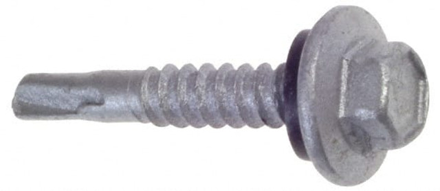 ITW Buildex 560130 1/4", Hex Washer Head, Hex Drive, 1-3/4" Length Under Head, #3 Point, Self Drilling Screw