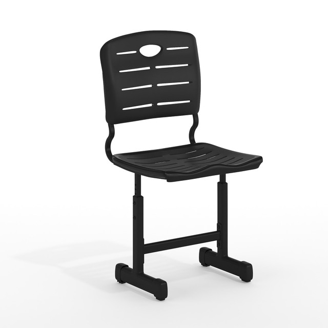 FLASH FURNITURE YUYCX09010  Adjustable Pedestal Frame Student Chair, Black
