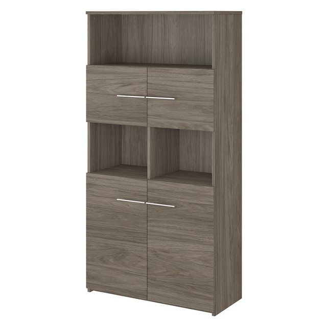 BUSH INDUSTRIES INC. OFB136MH Bush Business Furniture Office 500 70inH 5-Shelf Bookcase With Doors, Modern Hickory, Standard Delivery