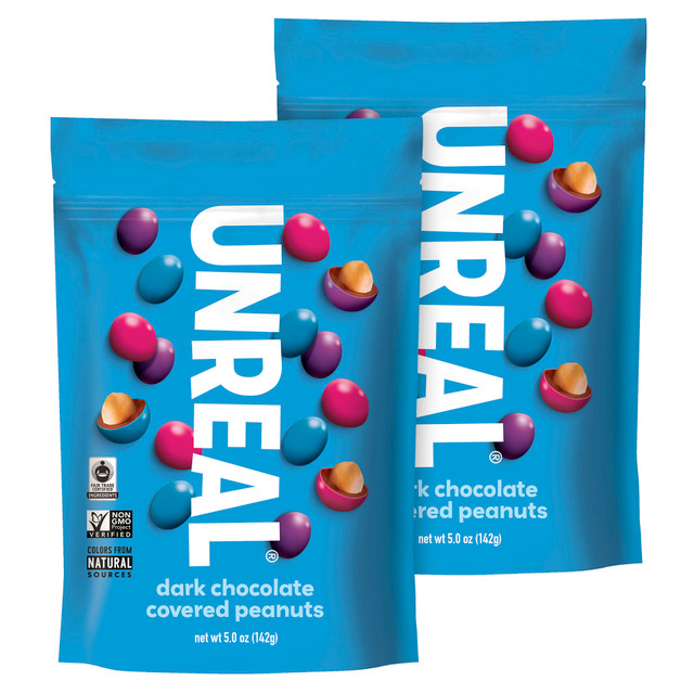 UNREAL BRANDS INC Unreal 108-57484-00629-8  Dark Chocolate Peanut Gems, 5 Oz, Pack Of 2 Bags