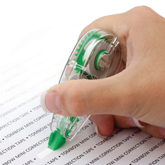 Make corrections quickly, accurately and efficiently with theTombow Mono correction tape.  Ergonomic applicator offers pinpoint accuracy.  Rewind option helps adjust the tape to the required length.  Dries quickly to allow for immediate writing, typing or drawing.  Leaves no mess or copy/fax shadows for a clean look. Odor free.  Acid-free Tombow correction tape resists yellowing and fading over time.  Contains Recycled Content - See Specs for Details.
